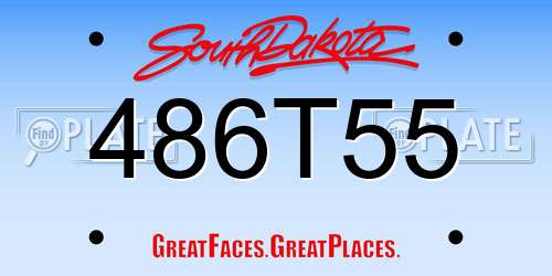 486T55 South Dakota License Plate