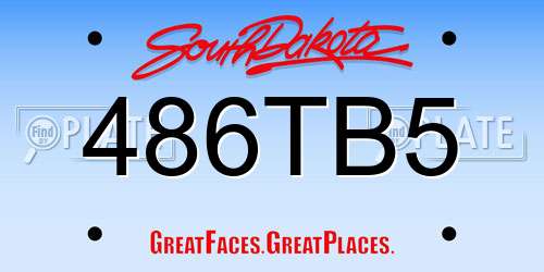 486TB5 South Dakota License Plate