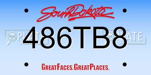 486TB8 South Dakota License Plate