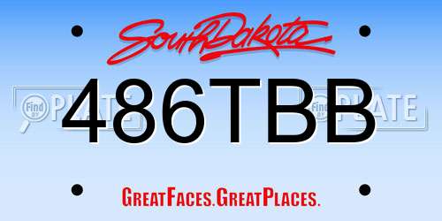 486TBB South Dakota License Plate