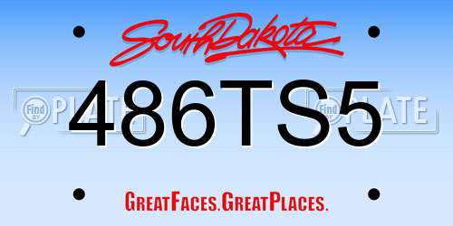 486TS5 South Dakota License Plate