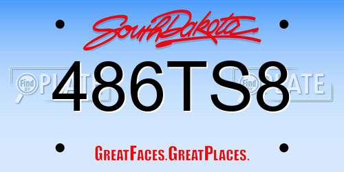 486TS8 South Dakota License Plate