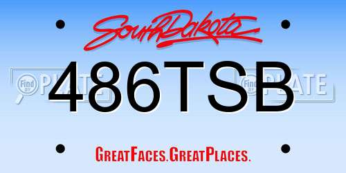 486TSB South Dakota License Plate