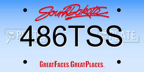 486TSS South Dakota License Plate
