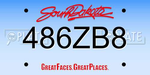 486ZB8 South Dakota License Plate