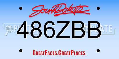 486ZBB South Dakota License Plate