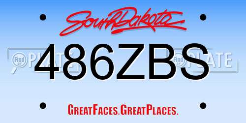 486ZBS South Dakota License Plate