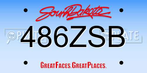486ZSB South Dakota License Plate