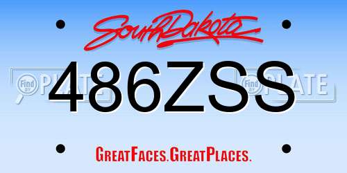 486ZSS South Dakota License Plate