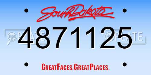 4871125 South Dakota License Plate