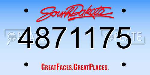 4871175 South Dakota License Plate