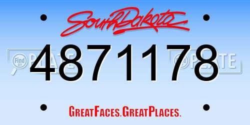 4871178 South Dakota License Plate