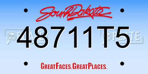 48711T5 South Dakota License Plate