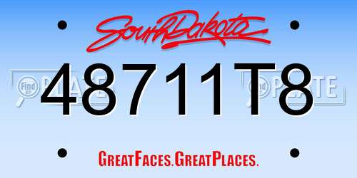 48711T8 South Dakota License Plate