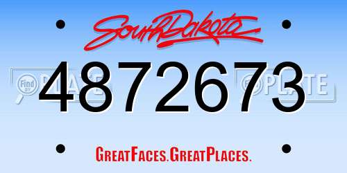 4872673 South Dakota License Plate