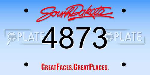4873 South Dakota License Plate