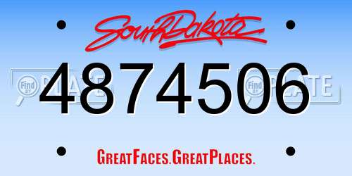 4874506 South Dakota License Plate
