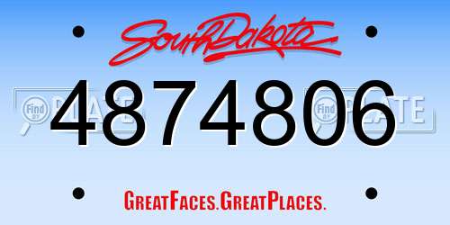 4874806 South Dakota License Plate