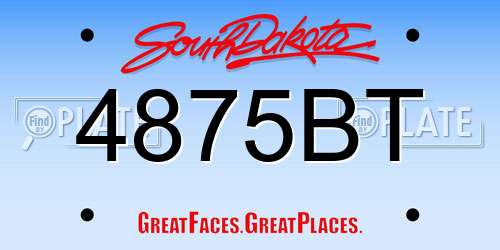 4875BT South Dakota License Plate