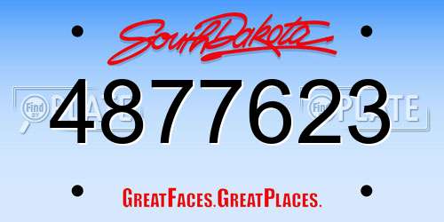 4877623 South Dakota License Plate