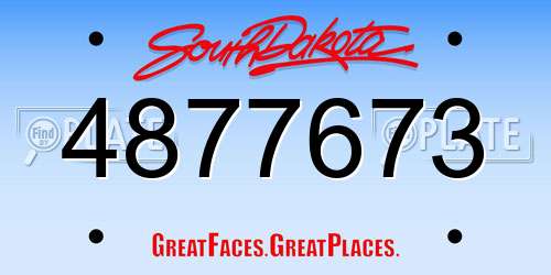 4877673 South Dakota License Plate