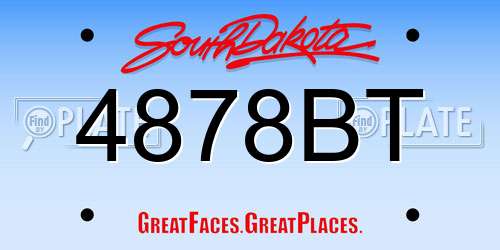 4878BT South Dakota License Plate