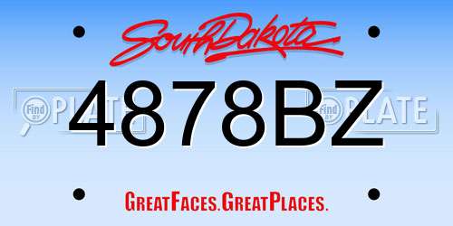 4878BZ South Dakota License Plate