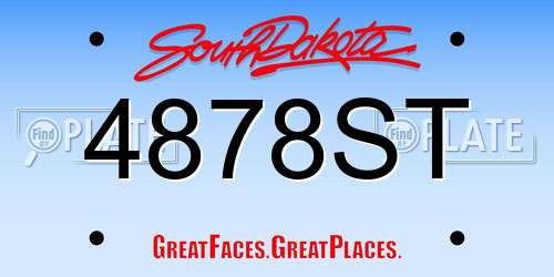 4878ST South Dakota License Plate
