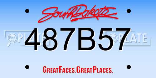 487B57 South Dakota License Plate