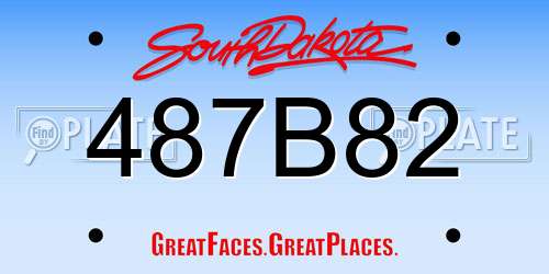 487B82 South Dakota License Plate