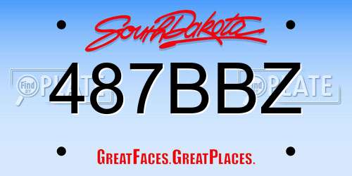 487BBZ South Dakota License Plate