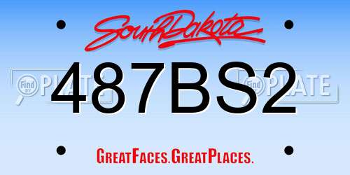 487BS2 South Dakota License Plate