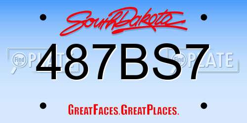 487BS7 South Dakota License Plate