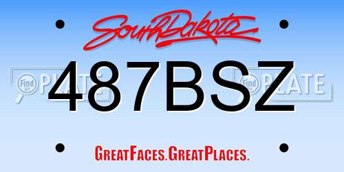 487BSZ South Dakota License Plate