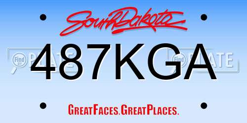 487KGA South Dakota License Plate