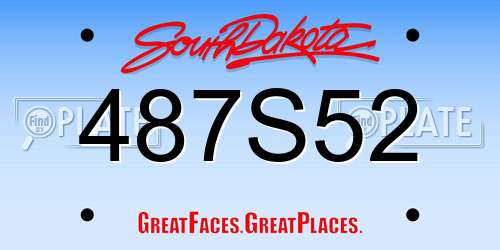 487S52 South Dakota License Plate