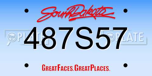 487S57 South Dakota License Plate