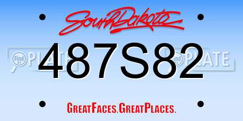 487S82 South Dakota License Plate