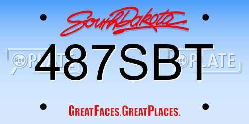 487SBT South Dakota License Plate