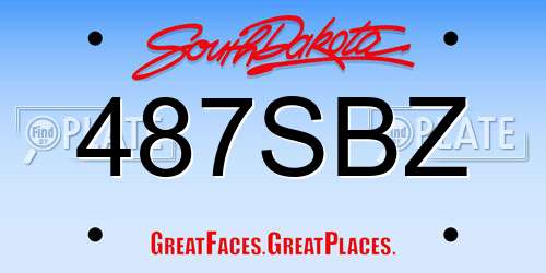 487SBZ South Dakota License Plate