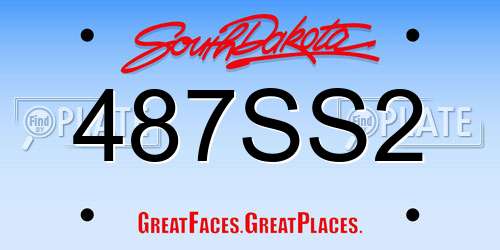 487SS2 South Dakota License Plate