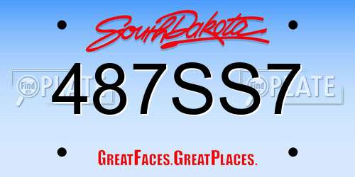 487SS7 South Dakota License Plate