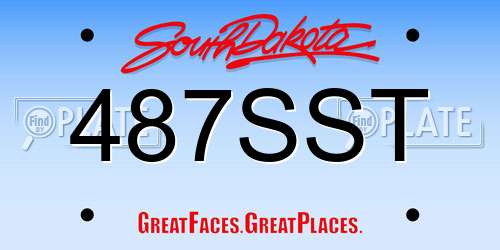 487SST South Dakota License Plate