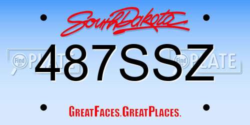 487SSZ South Dakota License Plate