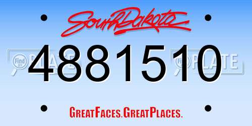 4881510 South Dakota License Plate