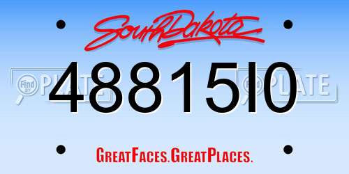 48815I0 South Dakota License Plate