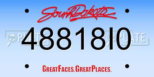 48818I0 South Dakota License Plate