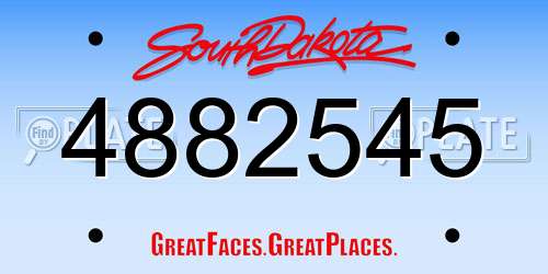 4882545 South Dakota License Plate