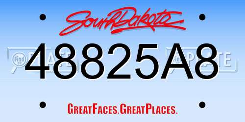 48825A8 South Dakota License Plate
