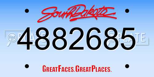 4882685 South Dakota License Plate